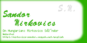 sandor mirkovics business card